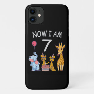 Funda Para iPhone 11 Ahora tengo 7 años y séptimo cumpleaños en el zool