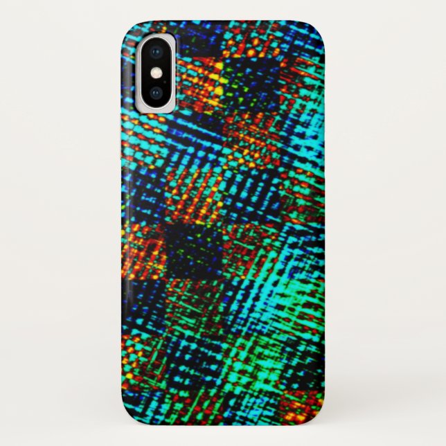 Funda De Case-Mate Para iPhone Ajedrez azul, arañazos verdes, mancha sucia roja f (Reverso)