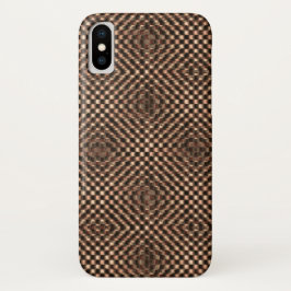 Funda Para iPhone X Ajedrez marrón desordenado y desordenado entre sí