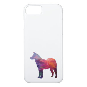 Funda Para iPhone 8/7 Akita Perro Raza Geo Silhouette Purple