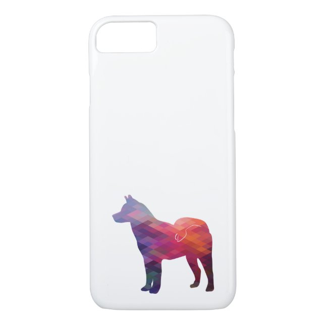 Funda De Case-Mate Para iPhone Akita Perro Raza Geo Silhouette Purple (Reverso)