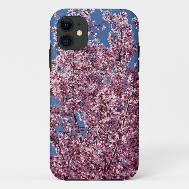 Funda De Case-Mate Para iPhone Al azul Flores de cerezo japonesas (Reverso)