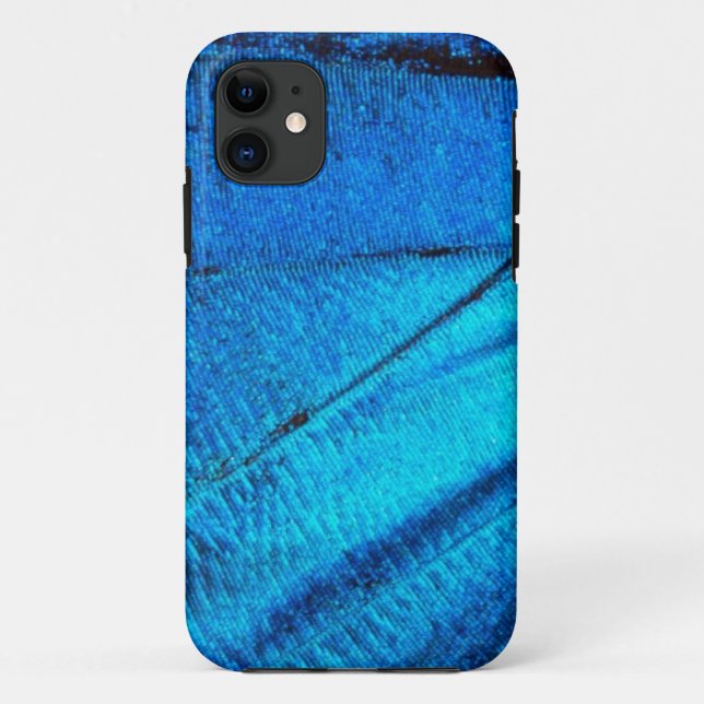 Funda De Case-Mate Para iPhone Ala de Mariposa Azul Irisada (Reverso)
