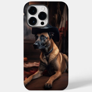 Funda Para iPhone 14 Pro Max De Case-Mate Alarma de Halloween en las calabazas de Malinois e
