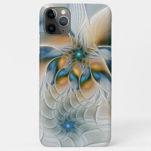 Funda Para iPhone 11 Pro Max Alarmante, Abstracta Fantasía Fractal Art Con Azul