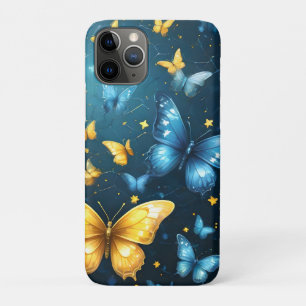 Funda Para iPhone 11 Pro Alas de alegría: mariposas voladoras azules y amar