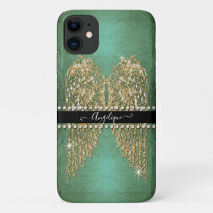 Funda Para iPhone 11 Alas de Angel de Oro Joyas de Diamantes Neo Mint A