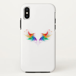 Funda Para iPhone XS Alas de Arcoíris Esponjosas