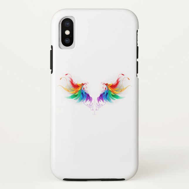Funda De Case-Mate Para iPhone Alas de Arcoíris Esponjosas (Reverso)