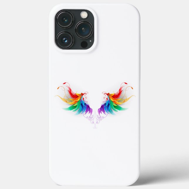 Funda De Case-Mate Para iPhone Alas de Arcoíris Esponjosas (Reverso )