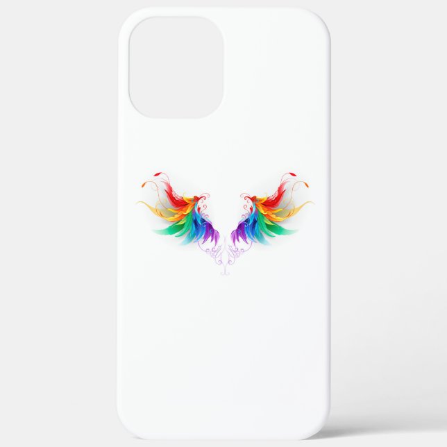 Funda De Case-Mate Para iPhone Alas de Arcoíris Esponjosas (Reverso )