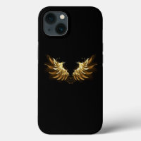 Alas del Ángel de Oro sobre fondo negro