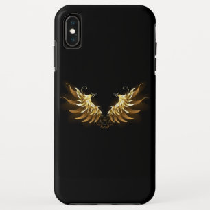 Funda Para iPhone XS Max Alas del Ángel de Oro sobre fondo negro
