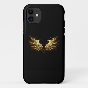 Funda Para iPhone 11 Alas del Ángel de Oro sobre fondo negro