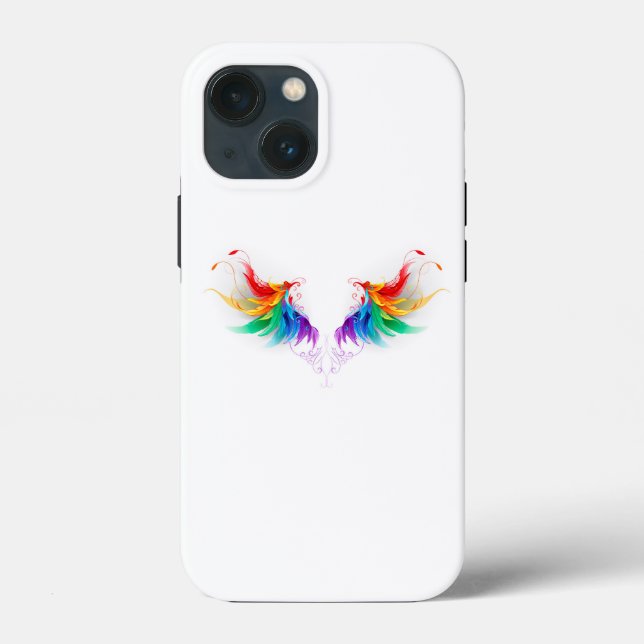 Funda De Case-Mate Para iPhone Alas del arco iris fluidas (Reverso )