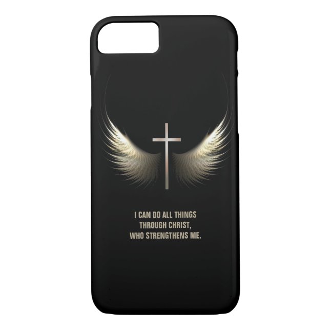 Funda De Case-Mate Para iPhone Alas del Espíritu Santo y cruz cristiana (Reverso)
