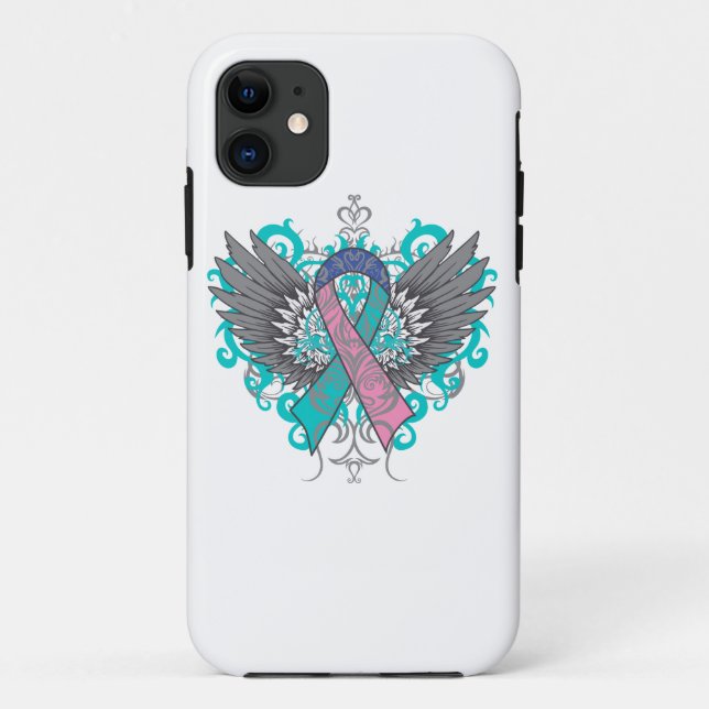 Funda De Case-Mate Para iPhone Alas Guay de cáncer tiroideo (Reverso)