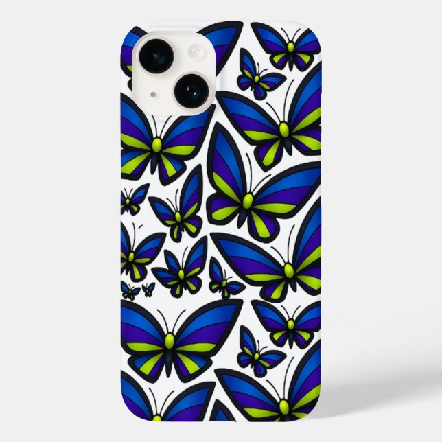Funda De Case-Mate Para iPhone Alas verdes moradas azules ahora (Reverso )