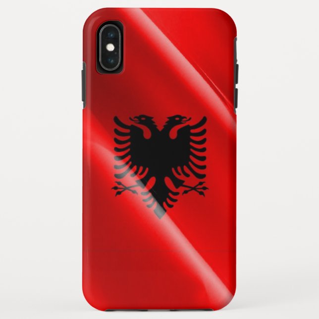 Funda De Case-Mate Para iPhone Albania ondeando bandera - (Reverso)