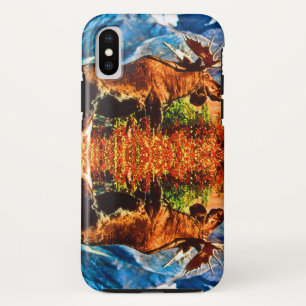Funda Para iPhone XS Alce macho vintage USA Alaska