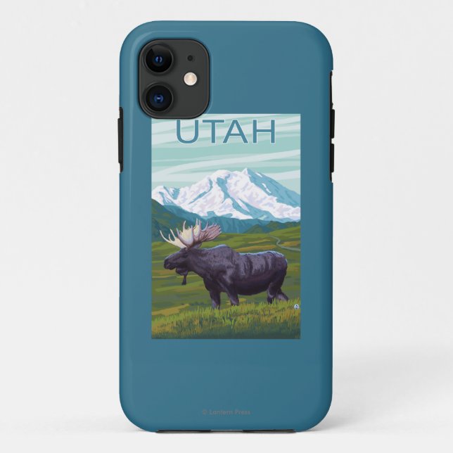 Funda De Case-Mate Para iPhone Alces con MountainUtah (Reverso)