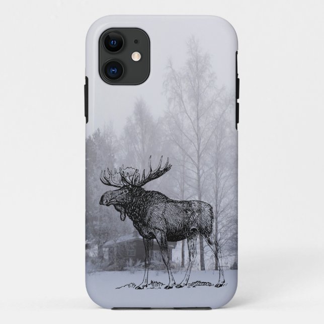 Funda De Case-Mate Para iPhone Alces del invierno (Reverso)