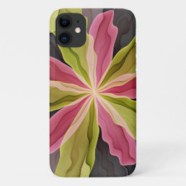 Funda Para iPhone 11 Alegría, antracita verde rosada Fantasía Flower Fr