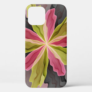 Funda Para iPhone 12 Pro Alegría, antracita verde rosada Fantasía Flower Fr