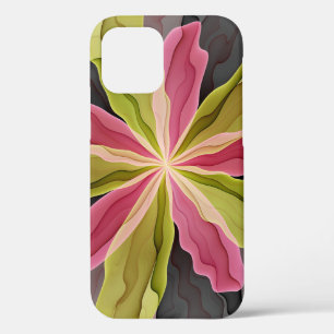 Funda Para iPhone 12 Alegría, antracita verde rosada Fantasía Flower Fr
