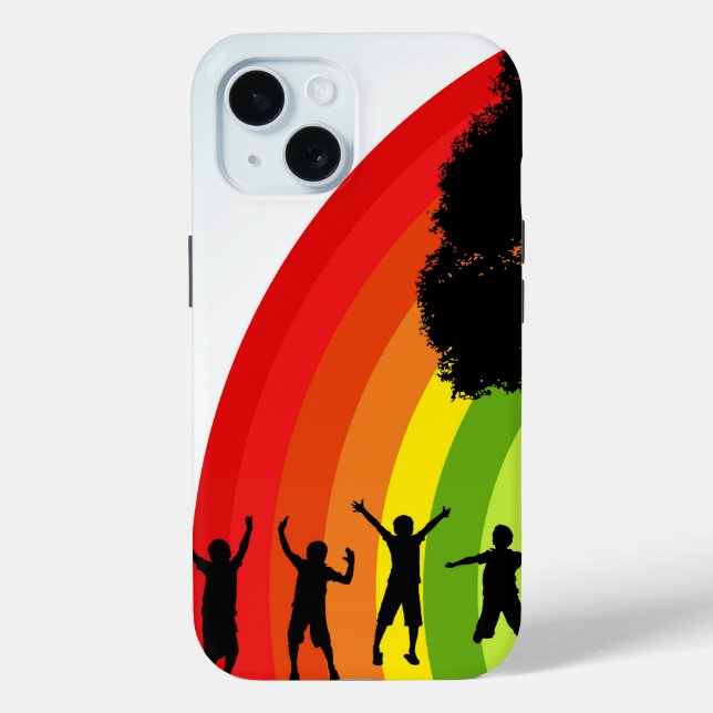 Funda De Case-Mate Para iPhone Alegría arcoiris (Reverso )