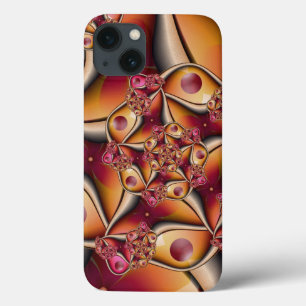 Funda Para iPhone 13 Alegría Colorida Abstracta Fantasía Roja Naranja F