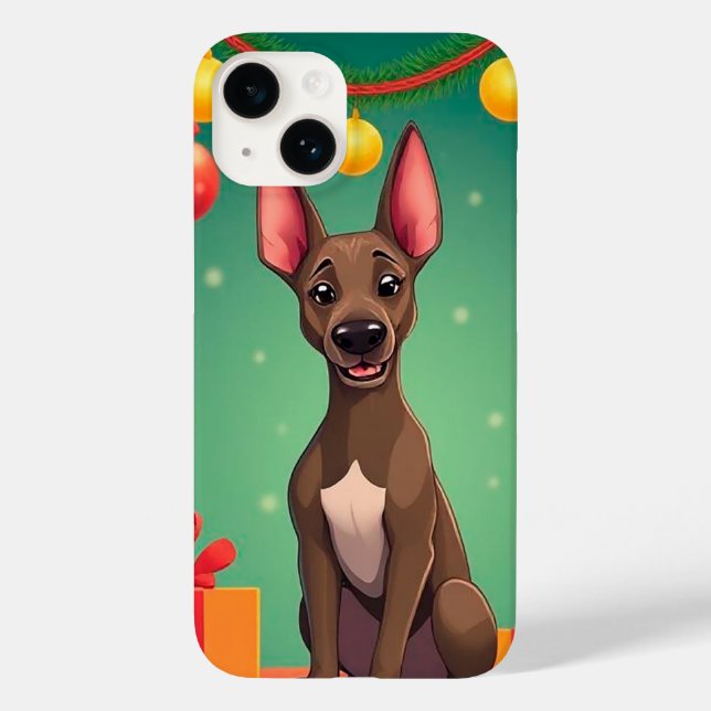 Funda De Case-Mate Para iPhone 🎄 Alegría de cachorro navideño ✨ Perro lindo de S (Reverso )