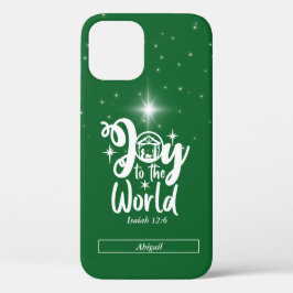 Funda Para iPhone 12 Alegría de los navidades por el mundo verde y blan