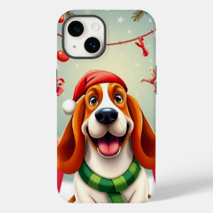 Funda Para iPhone 14 De Case-Mate 🎅 Alegría de Santa Cachorro ✨ Perro Navideño Ador