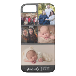Funda Para iPhone 8/7 Alegría familiar 5 Collage de fotos moderno