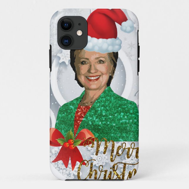 Funda De Case-Mate Para iPhone alegry xmas Hillary clinton (Reverso)