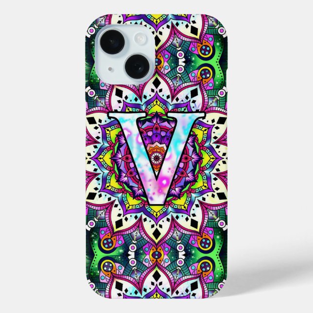 Funda De Case-Mate Para iPhone Alfabeto V (Reverso )