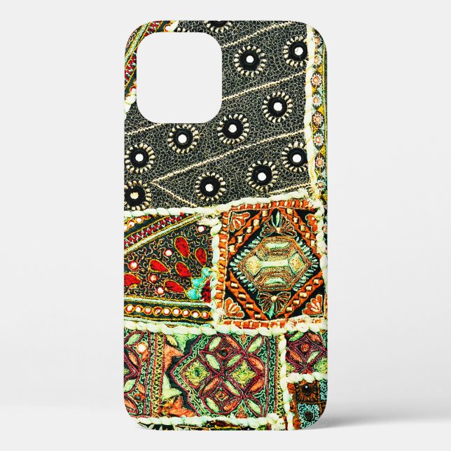Funda De Case-Mate Para iPhone Alfombra de patchwork india en Rajasthan, Asia (Reverso )