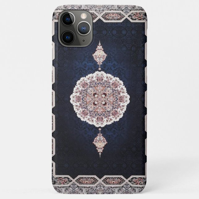 Funda De Case-Mate Para iPhone Alfombra Persa Turca Azul Antigua (Reverso)