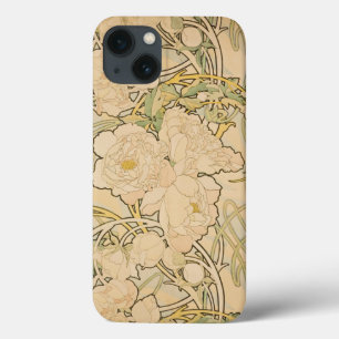 Funda Para iPhone 13 Alfonso floral vintage Mucha Peonies GalleryHD