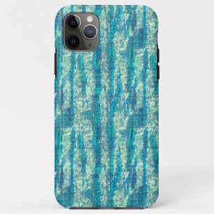 Funda Para iPhone 11 Pro Max Algodão semi pixelado num mix de ciano e turquesa