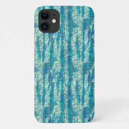 Funda Para iPhone 11 Algodão semi pixelado num mix de ciano e turquesa