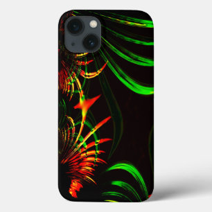 Funda Para iPhone 13 Algunas hojas de pasto y los pétalos de flores de 