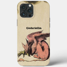 Funda Para iPhone 15 Pro Max Alicia Vintage De Dragón Con Encanto En El País De