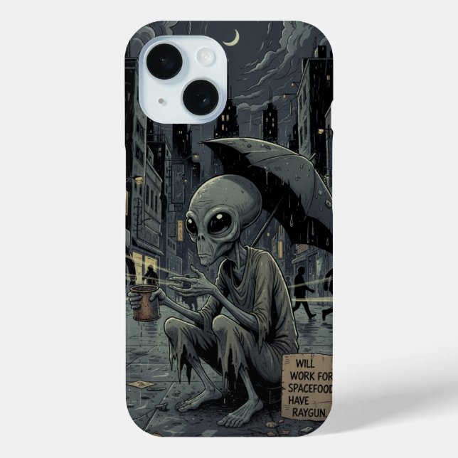 Funda De Case-Mate Para iPhone Alien in the Rain (Reverso )