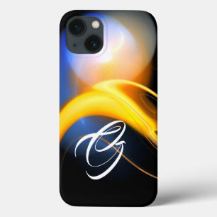 Funda Para iPhone 13 ALIEN PEARL MONOGRAM Bañones fractales amarillos b