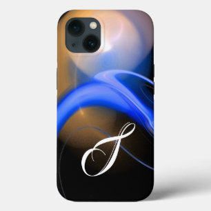 Funda Para iPhone 13 ALIEN PEARL MONOGRAM Bañones fractales azul blanco