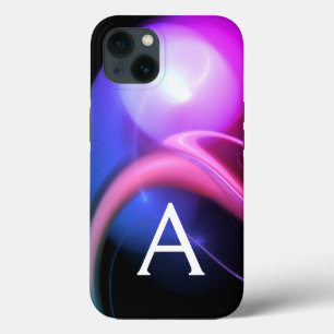 Funda Para iPhone 13 ALIEN PEARL MONOGRAM PinkPurple Fractal Swirls
