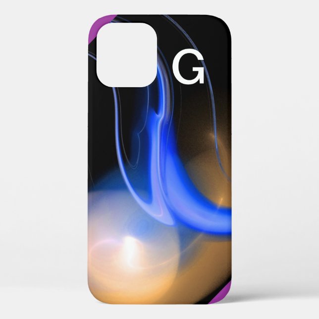 Funda De Case-Mate Para iPhone ALIEN PEARL monograma púrpura (Reverso )