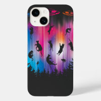 Alien Secuestro de Gato Volando Saucer Funny OVNI